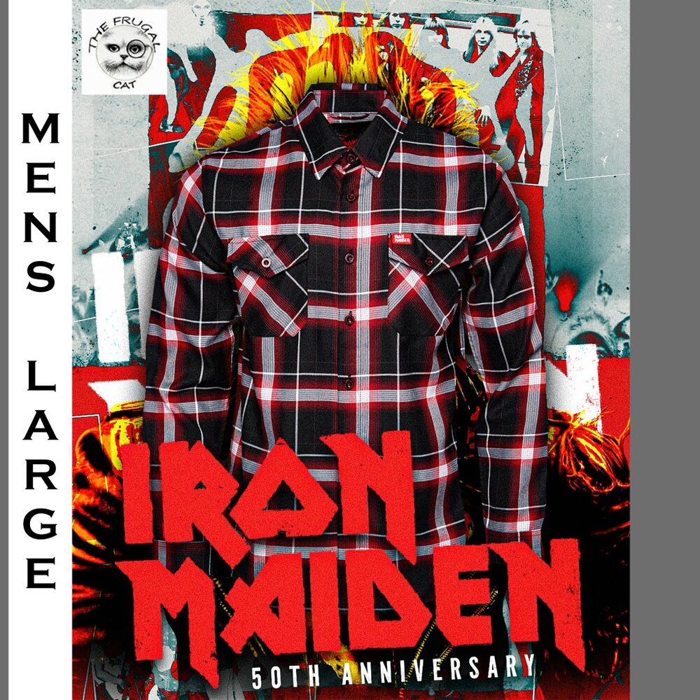 DIXXON FLANNEL x IRON MAIDEN Flannel Shirt Collab - Men's Large
